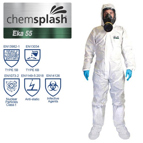 Chemsplash Eka 55 Schutzanzug Typ 5B/6B mit Füßen